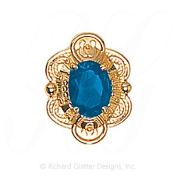 GS509 BT - 14 Karat Gold Blue Topaz Slide 